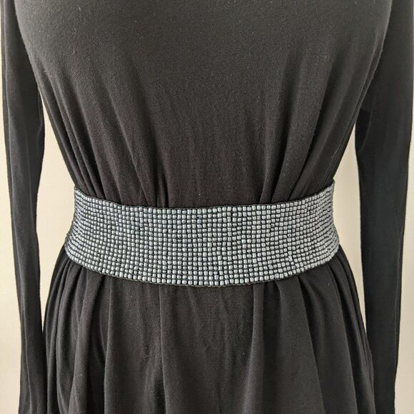 Gun Metal Grey Beaded Stretchy Belt - Picture 3 of 5